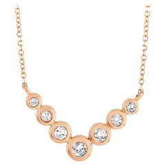 LB Exclusive 14 Karat Rose Gold 0.25 Carat Diamond Pendant Necklace