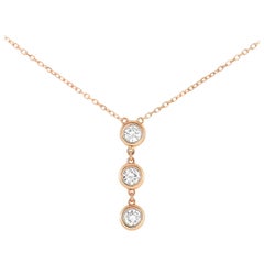 LB Exclusive Collier pendentif en or rose 14 carats avec diamants de 0,25 carat