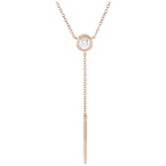 LB Exclusive 14 Karat Rose Gold 0.25 Carat Diamond Pendant Necklace