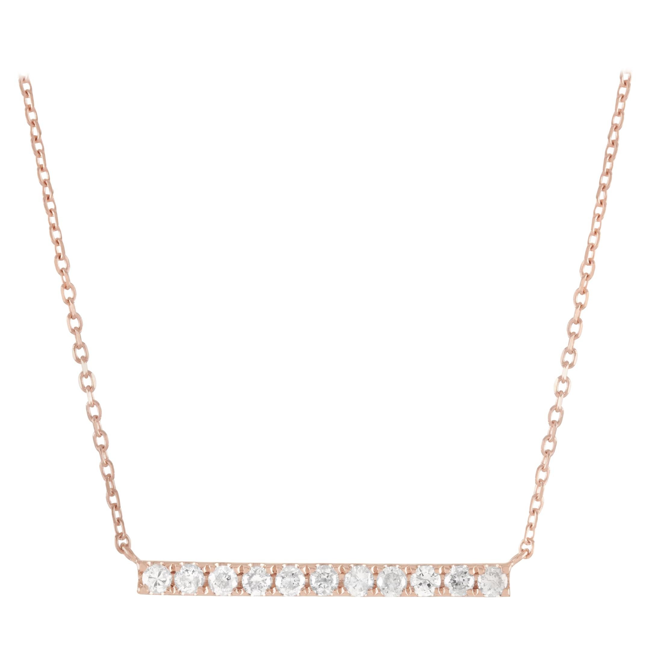 LB Exclusive 14 Karat Rose Gold 0.25 Carat Diamond Pendant Necklace