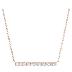 LB Exclusive Collier pendentif en or rose 14 carats avec diamants de 0,25 carat