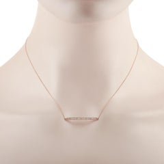 LB Exclusive 14 Karat Rose Gold 0.25 Carat Diamond Pendant Necklace