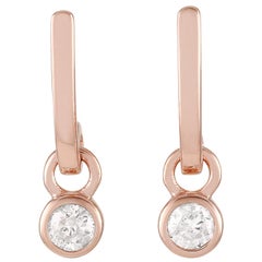 LB Exclusive Boucles d'oreilles en or rose 14 carats avec diamants de 0,29 carat