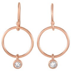 LB Exclusive Boucles d'oreilles en or rose 14 carats avec diamants 0,32 carat