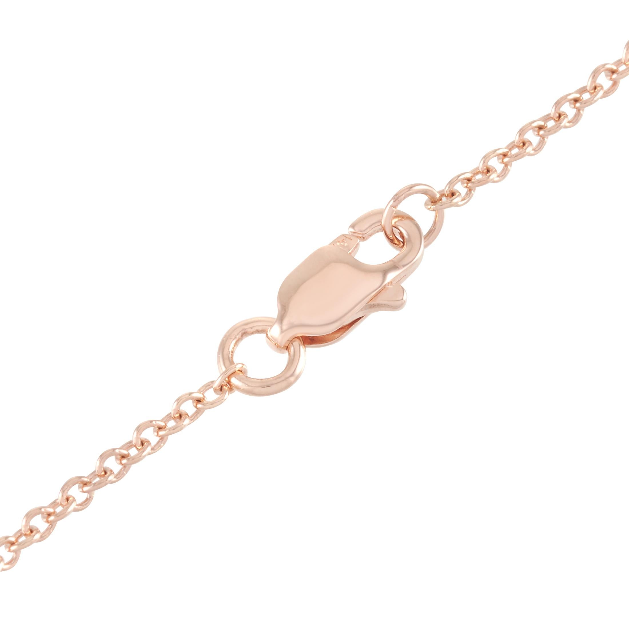 Taille ronde LB Exclusive Bracelet en or rose 14 carats avec diamants de 0,50 carat en vente