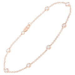 Bracciale con diamanti da 0,50 carati in oro rosa 14 carati, LB Exclusive