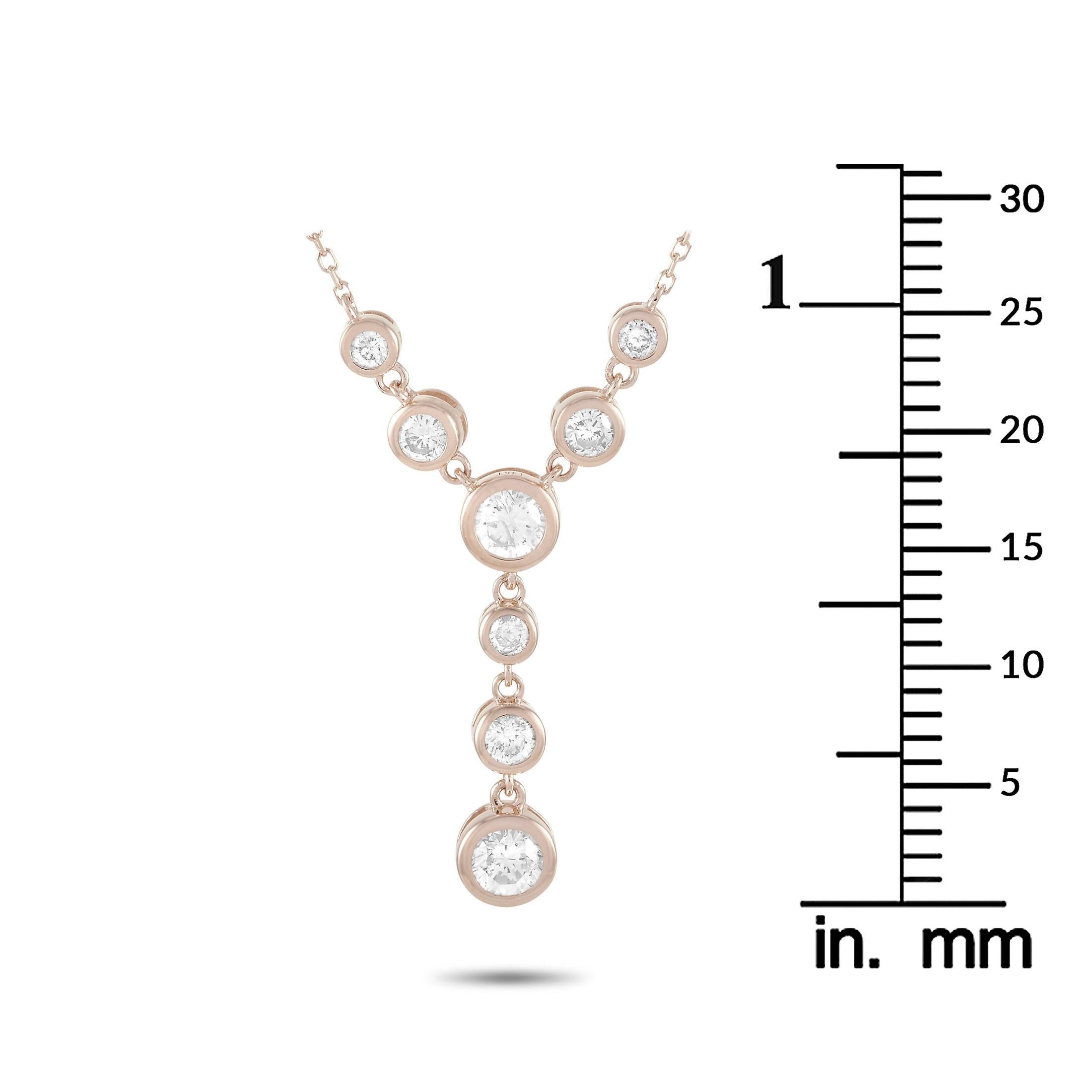 LB Exclusive 14 Karat Rose Gold 0.50 Carat Diamond Pendant Necklace In New Condition In Southampton, PA
