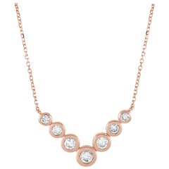 LB Exclusive 14 Karat Rose Gold 0.50 Carat Diamond Pendant Necklace