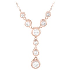 LB Exclusive 14 Karat Rose Gold 0.50 Carat Diamond Pendant Necklace