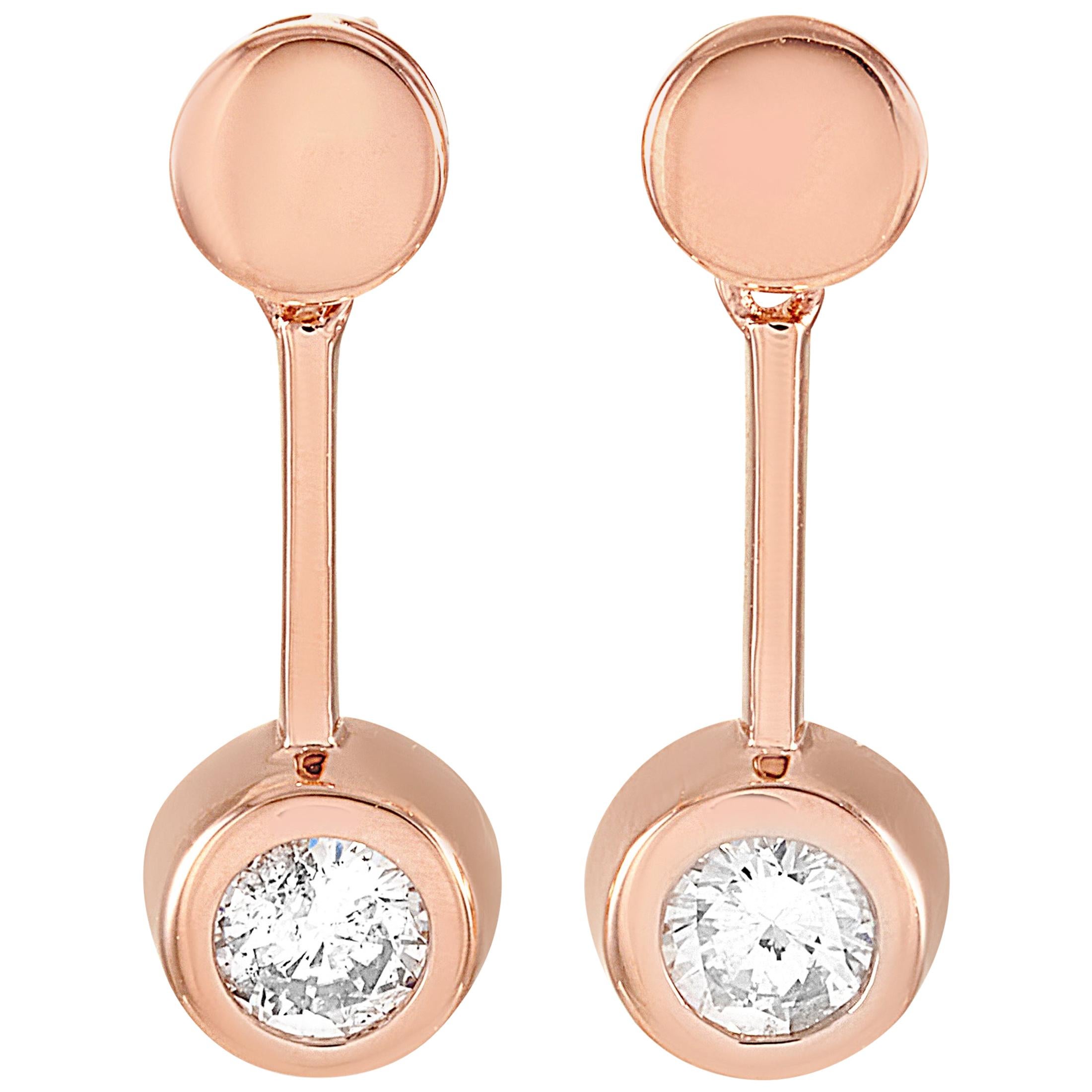LB Exclusive 14 Karat Rose Gold 0.58 Carat Diamond Earrings