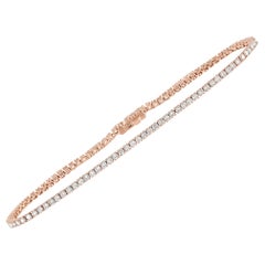 LB Exclusive 14 Karat Rose Gold 2.01 Carat Diamond Tennis Bracelet