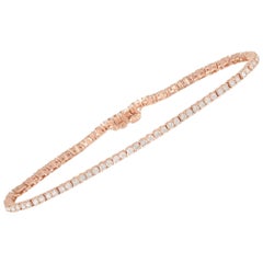 LB Exclusive 14 Karat Rose Gold 2.13 Carat Diamond Tennis Bracelet