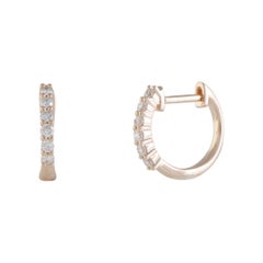 LB Exclusive 14 Karat Rose Gold .25 Carat VS1 G Color 6-Diamond Tiny Round Hoop