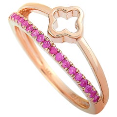 LB Exclusive 14 Karat Rose Gold and Ruby Ring