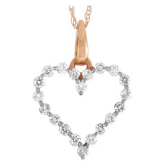LB Exclusive 14 Karat Rose Gold Diamond Heart Pendant Necklace