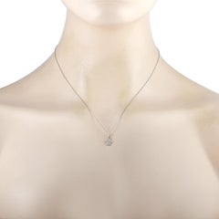 LB Exclusive 14 Karat White Gold 0.07 Carat Diamond Hamsa Pendant Necklace