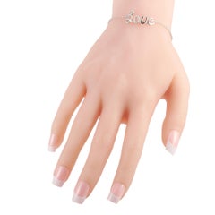 LB Exklusive 14 Karat Weißgold 0,10 Karat Diamant-Love-Armband