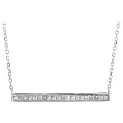 LB Exclusive 14 Karat White Gold 0.10 Carat Diamond Pendant Necklace
