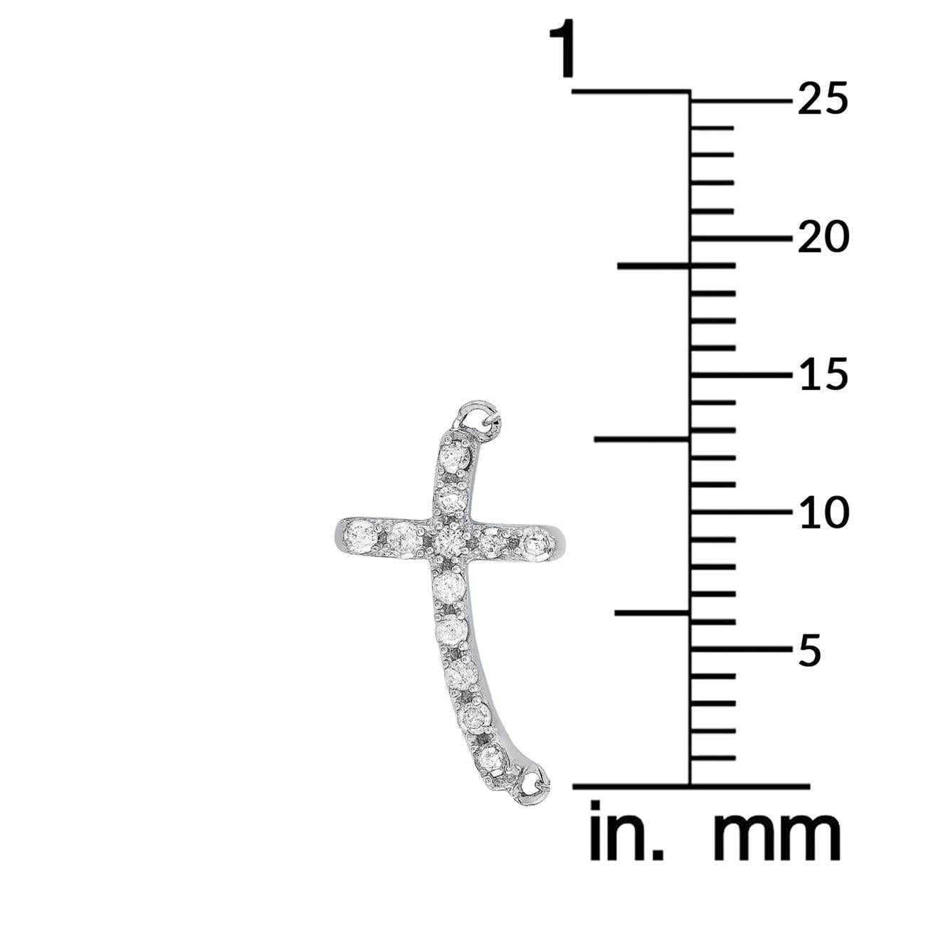 LB Exclusive Collana con ciondolo a croce piccola in oro bianco 14 carati da 0,12 carati con diamante In condizioni Nuovo in vendita a Southampton, PA