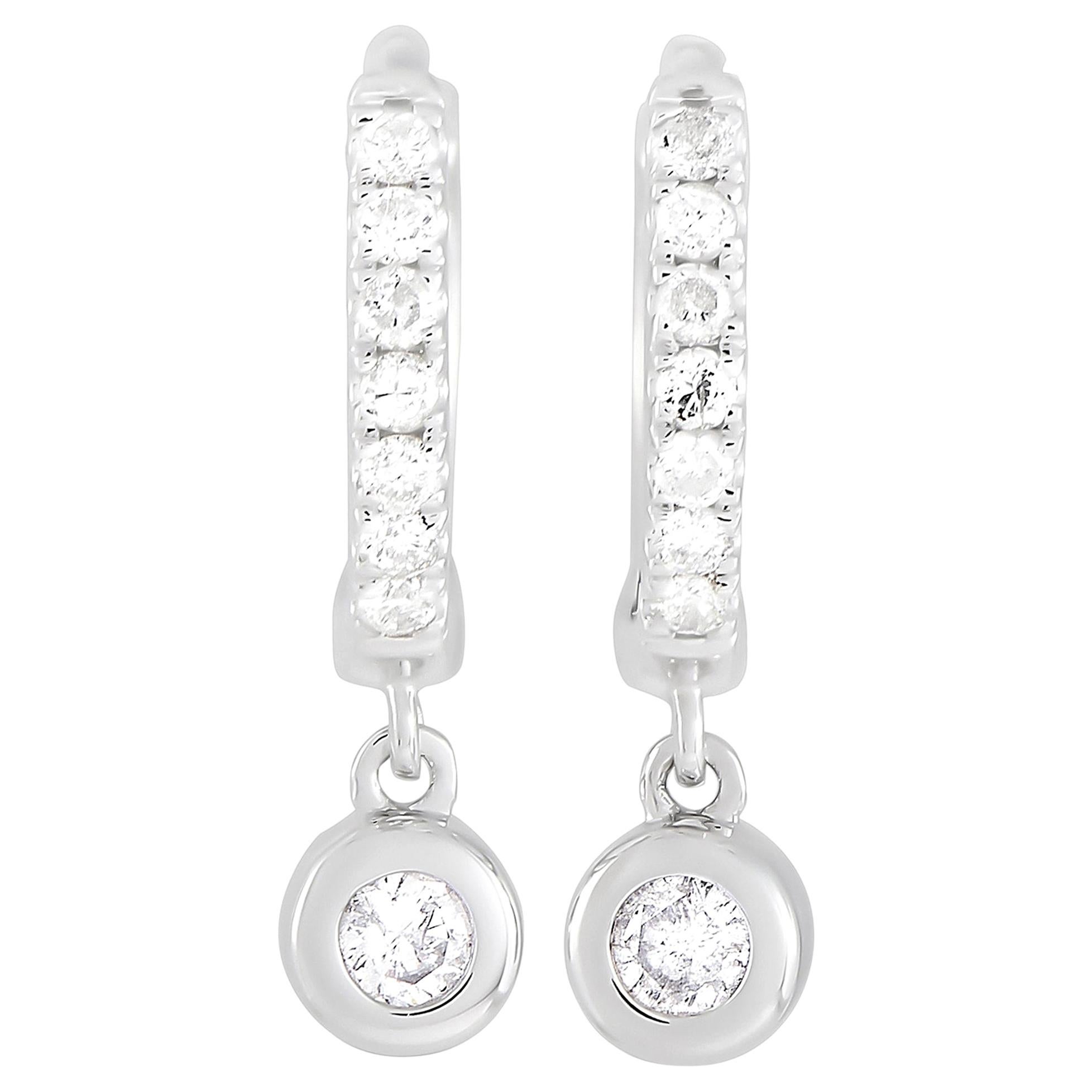 LB Exclusive 14 Karat White Gold 0.15 Carat Diamond Earrings