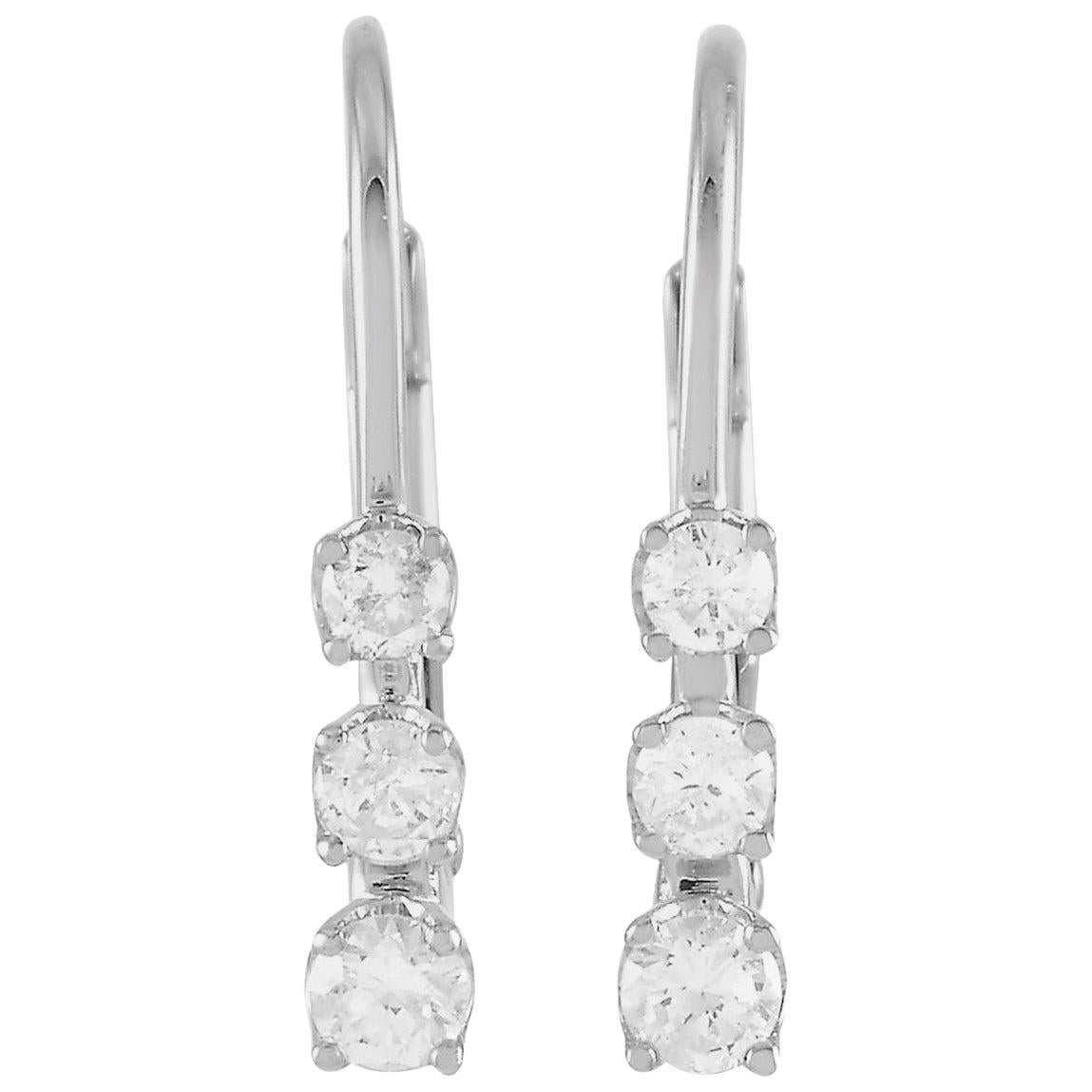 LB Exclusive 14 Karat White Gold 0.25 Carat Diamond Earrings