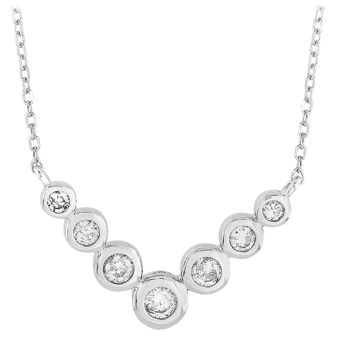 LB Exclusive 14 Karat White Gold 0.25 Carat Diamond Pendant Necklace