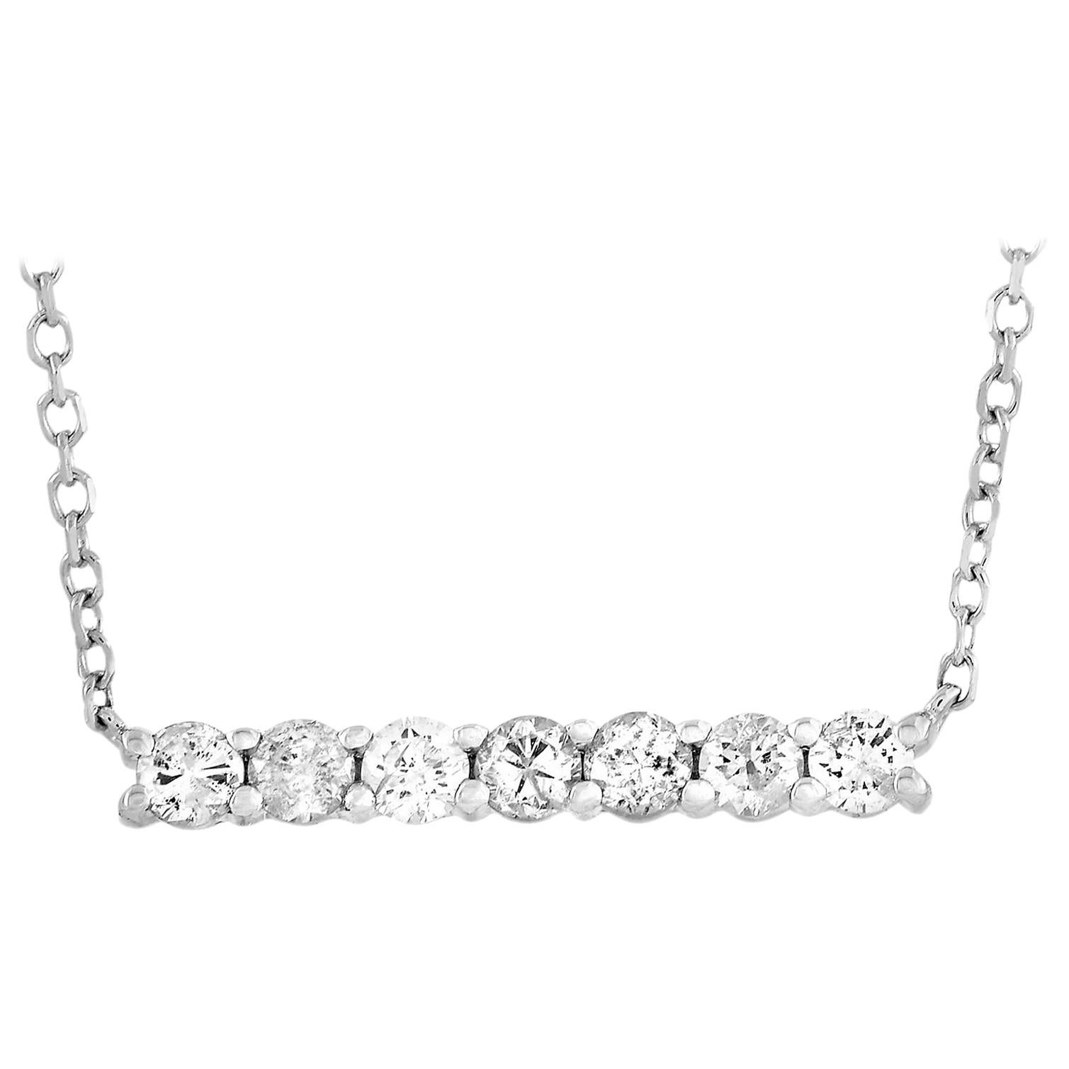 LB Exclusive 14 Karat White Gold 0.25 Carat Diamond Pendant Necklace