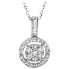 LB Exclusive 14 Karat White Gold 0.25 Carat Diamond Pendant Necklace