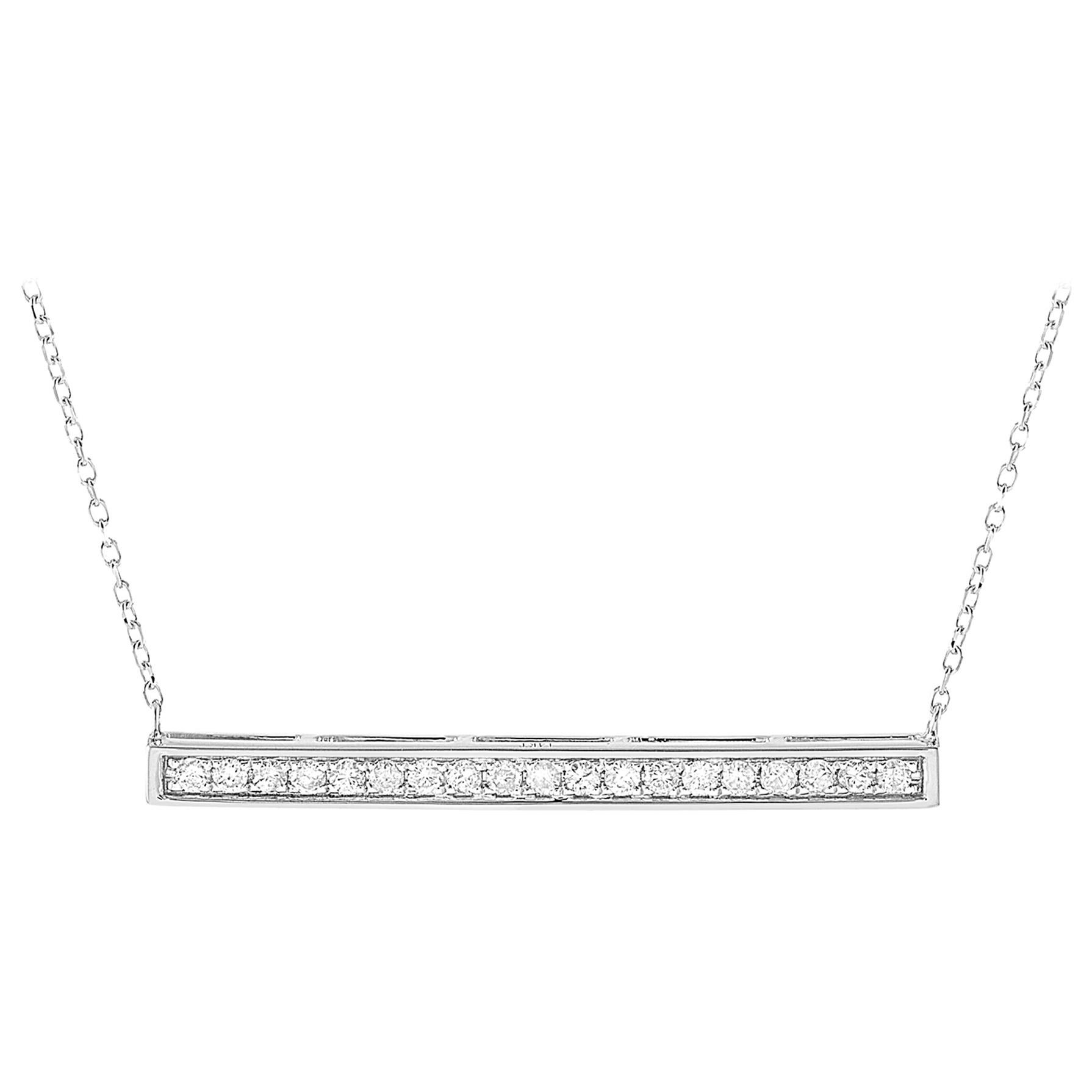 LB Exclusive 14 Karat White Gold 0.25 Carat Diamond Pendant Necklace For Sale