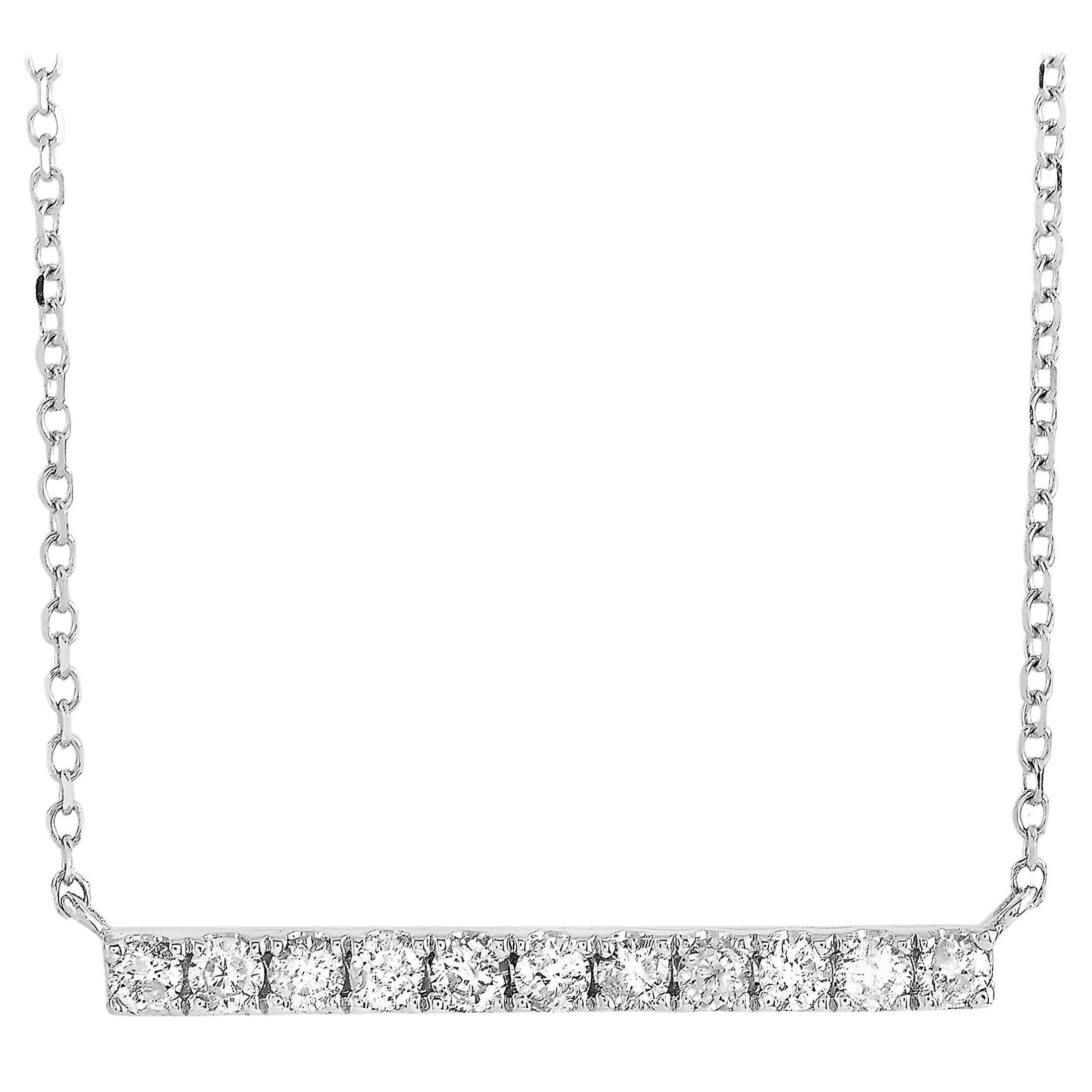 LB Exclusive 14 Karat White Gold 0.25 Carat Diamond Pendant Necklace For Sale