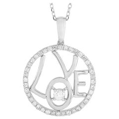 LB Exclusive 14 Karat White Gold 0.30 Carat Diamond Pendant Necklace