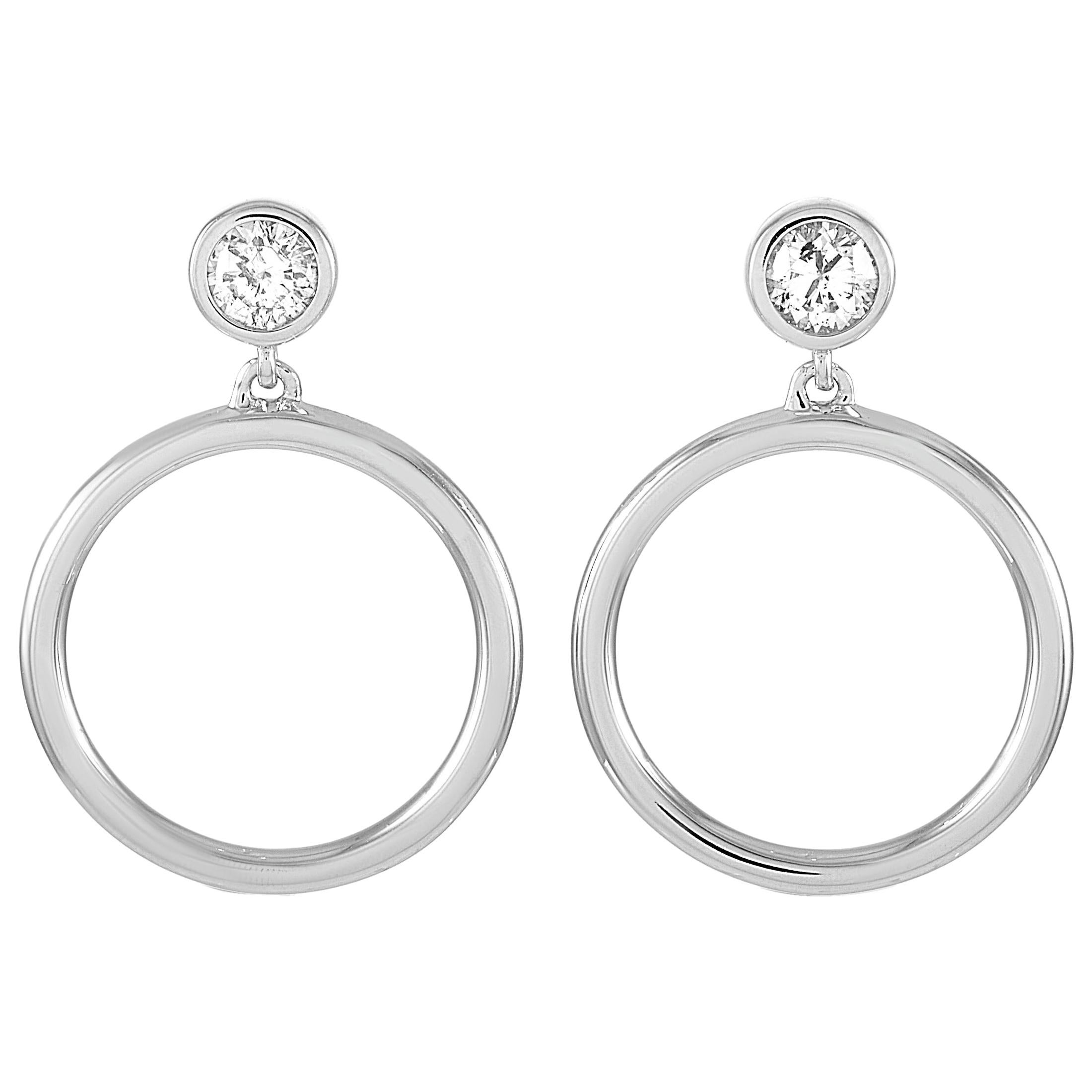 LB Exclusive 14 Karat White Gold 0.31 Carat Diamond Earrings