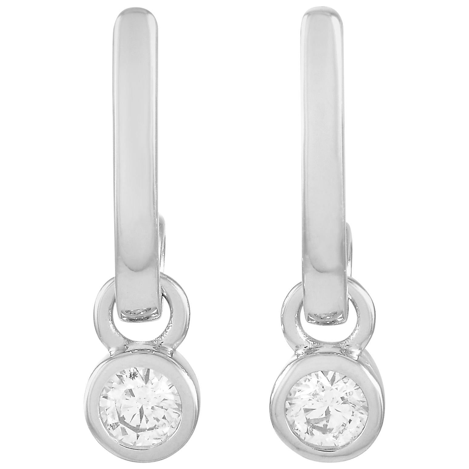 LB Exclusive Boucles d'oreilles en or blanc 14 carats avec diamants de 0,40 carat en vente