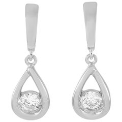 LB Exclusive 14 Karat White Gold 0.40 Carat Diamond Earrings