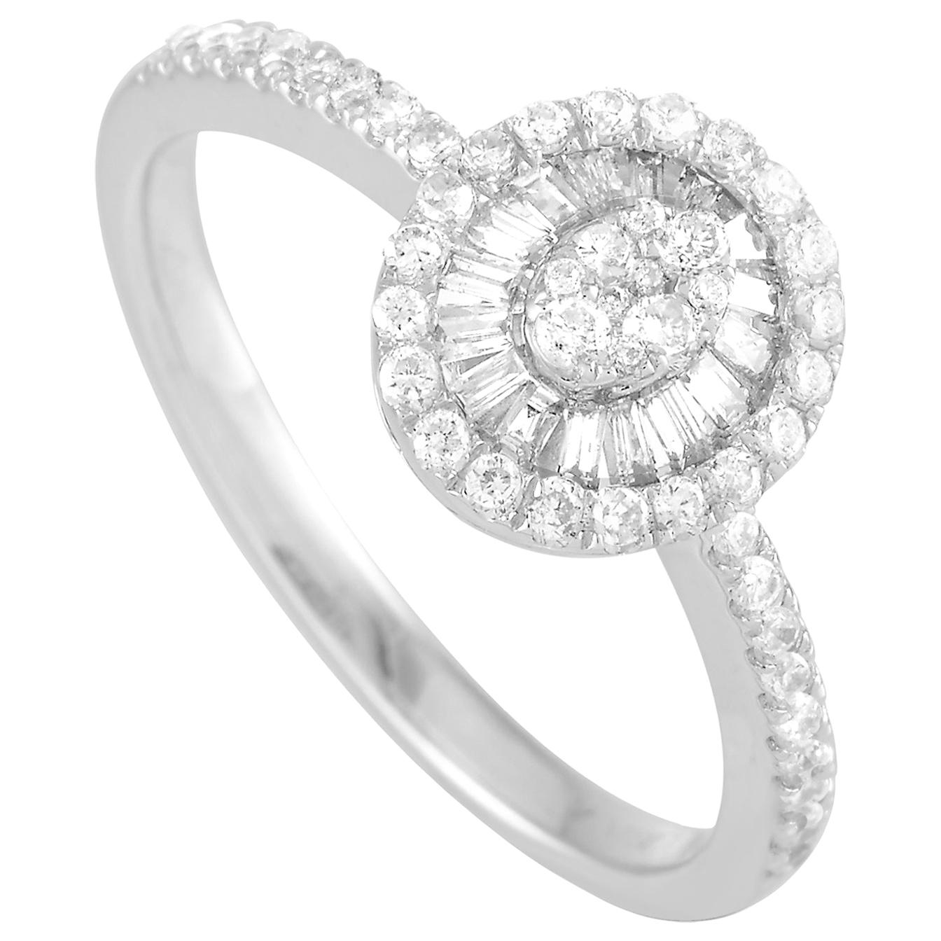 LB Exclusive 18 Karat White Gold 0.65 Carat Diamond Ring For Sale at 1stDibs