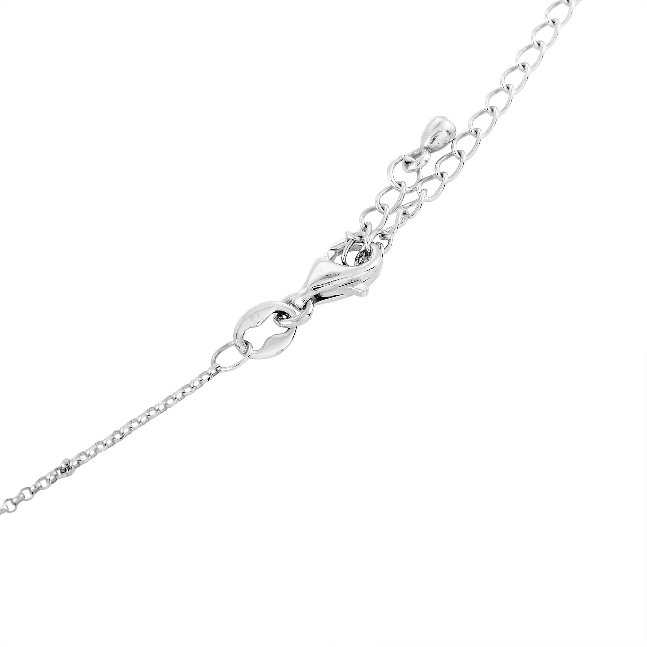 LB Exclusive 14 Karat White Gold 0.50 Carat Diamond Necklace In New Condition In Southampton, PA