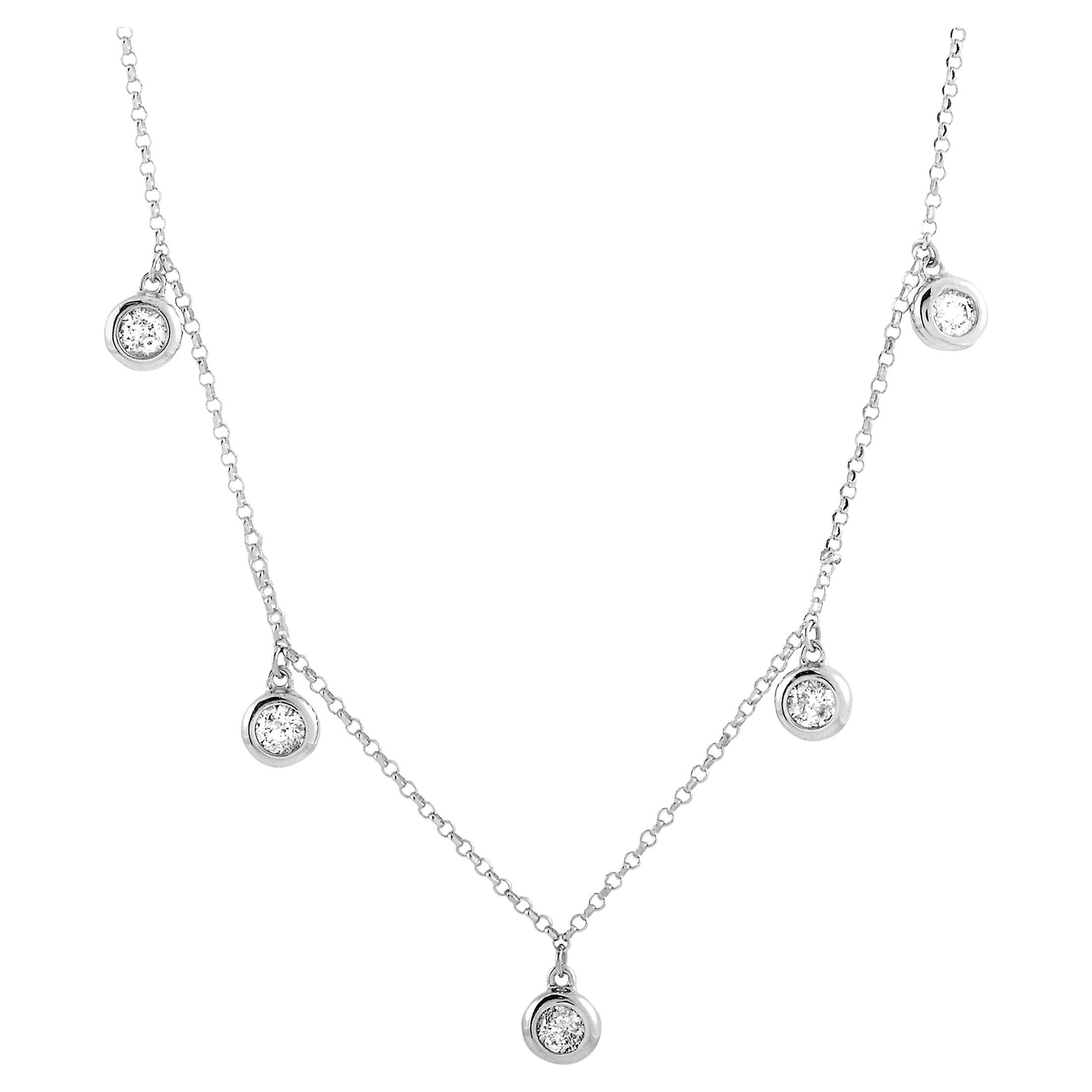 LB Exclusive 14 Karat White Gold 0.50 Carat Diamond Necklace