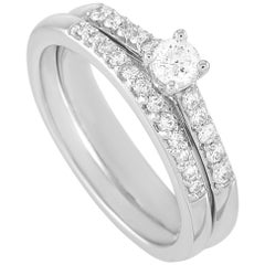 LB Exclusive 14 Karat White Gold 0.50 Carat Diamond Wedding Ring Set LB Exclusive 14 Karat White Gold 0.50 Carat Diamond Wedding Ring Set
