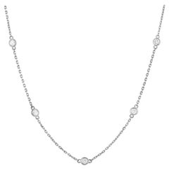 LB Exclusive 14 Karat White Gold 1.00 Carat Diamond Necklace