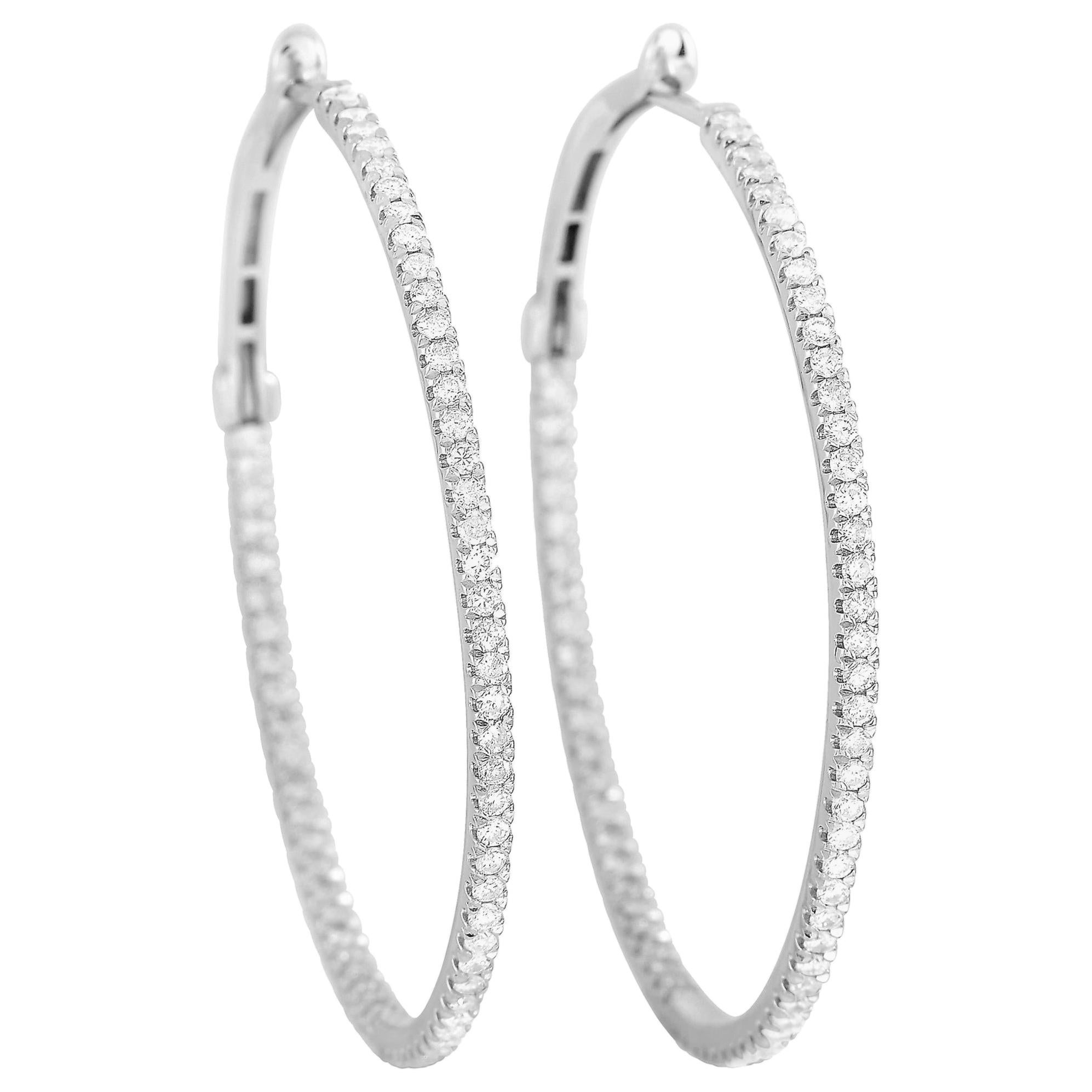 LB Exclusive 14 Karat White Gold 1.35 Carat Diamond Earrings