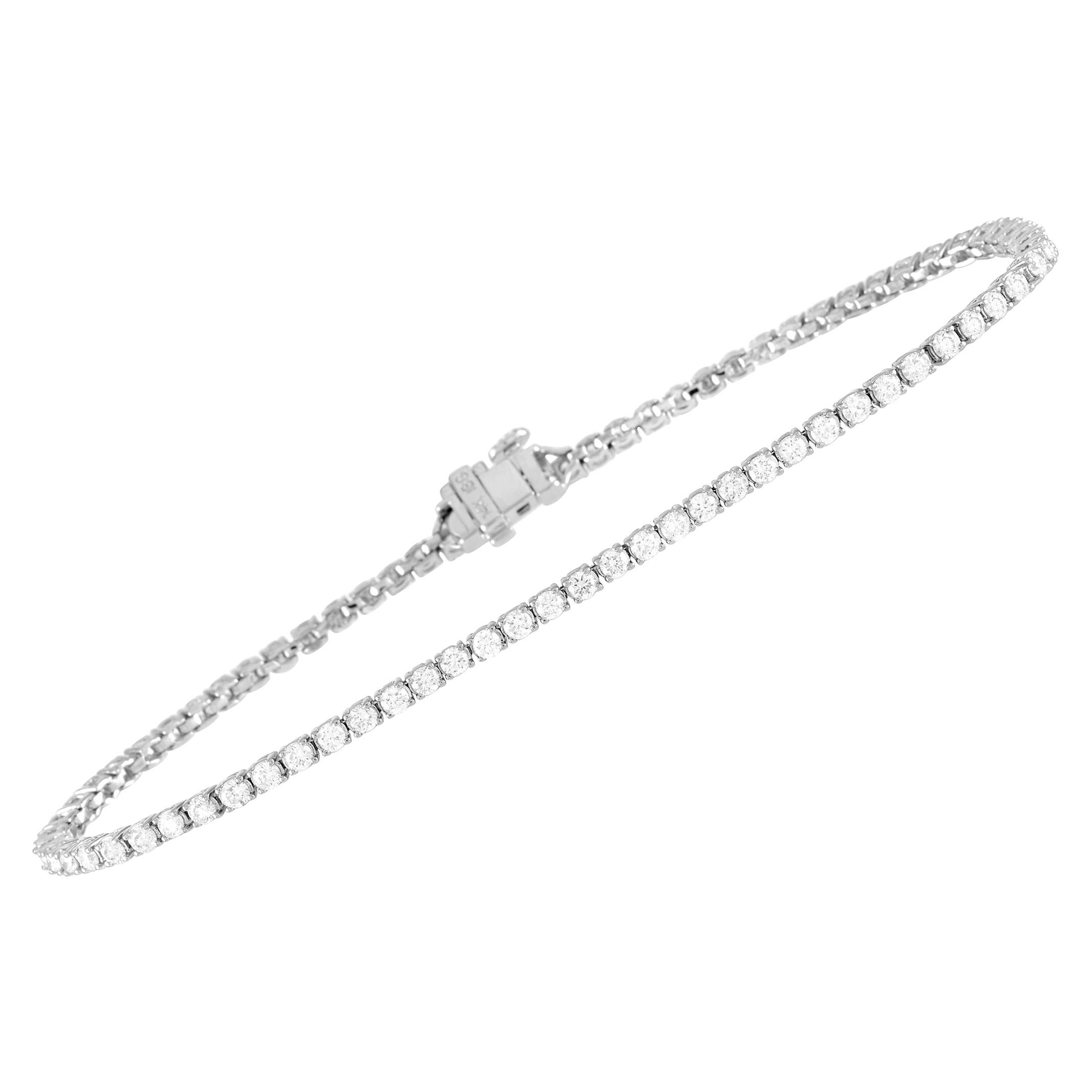 LB Exclusive 14 Karat White Gold 2.70 Carat Diamond Tennis Bracelet