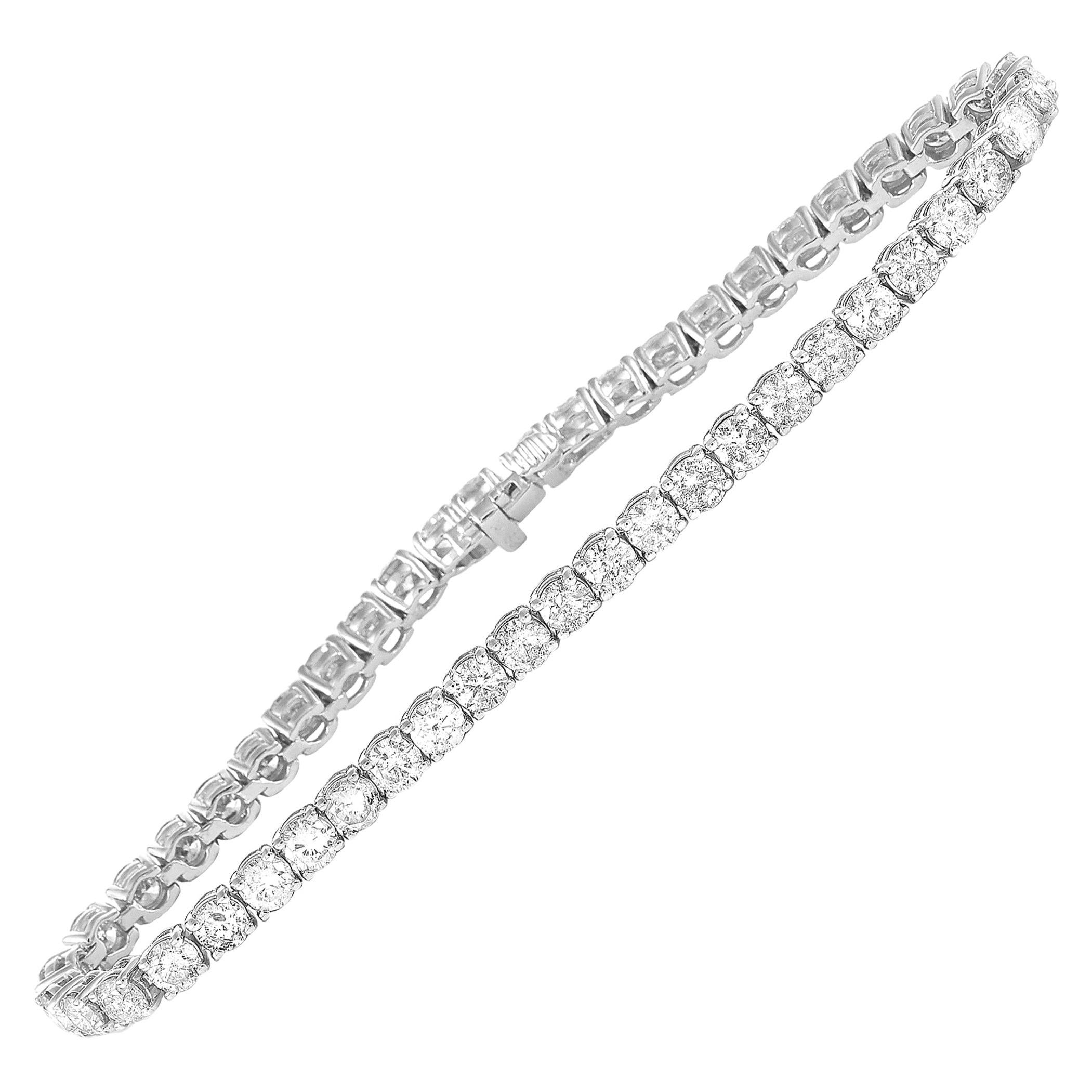 LB Exclusive 14 Karat White Gold 8.70 Carat Diamond Tennis Bracelet