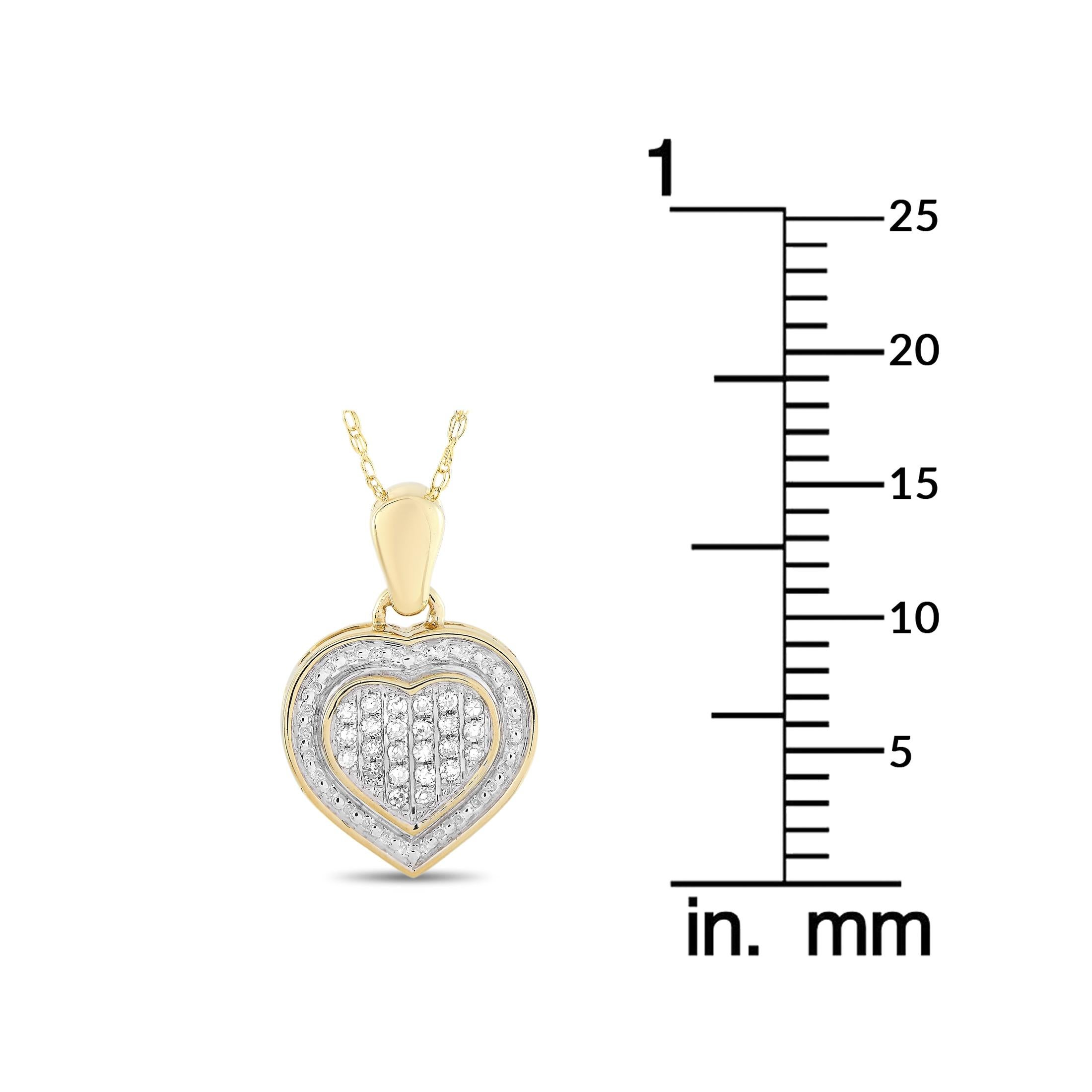 LB Exclusive 14 Karat Yellow Gold 0.09 Carat Diamond Pendant Necklace In New Condition In Southampton, PA