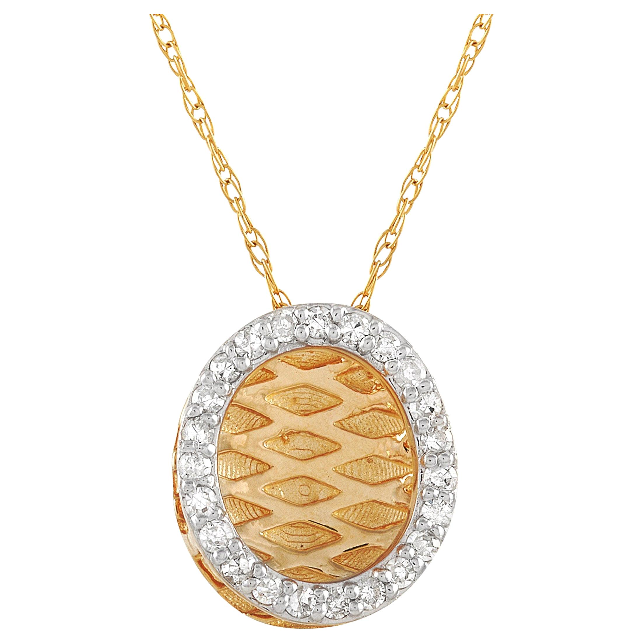 LB Exclusive 14 Karat Yellow Gold 0.10 Carat Diamond Necklace