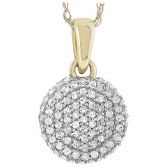 LB Exclusive 14 Karat Yellow Gold 0.24 Carat Diamond Pendant Necklace
