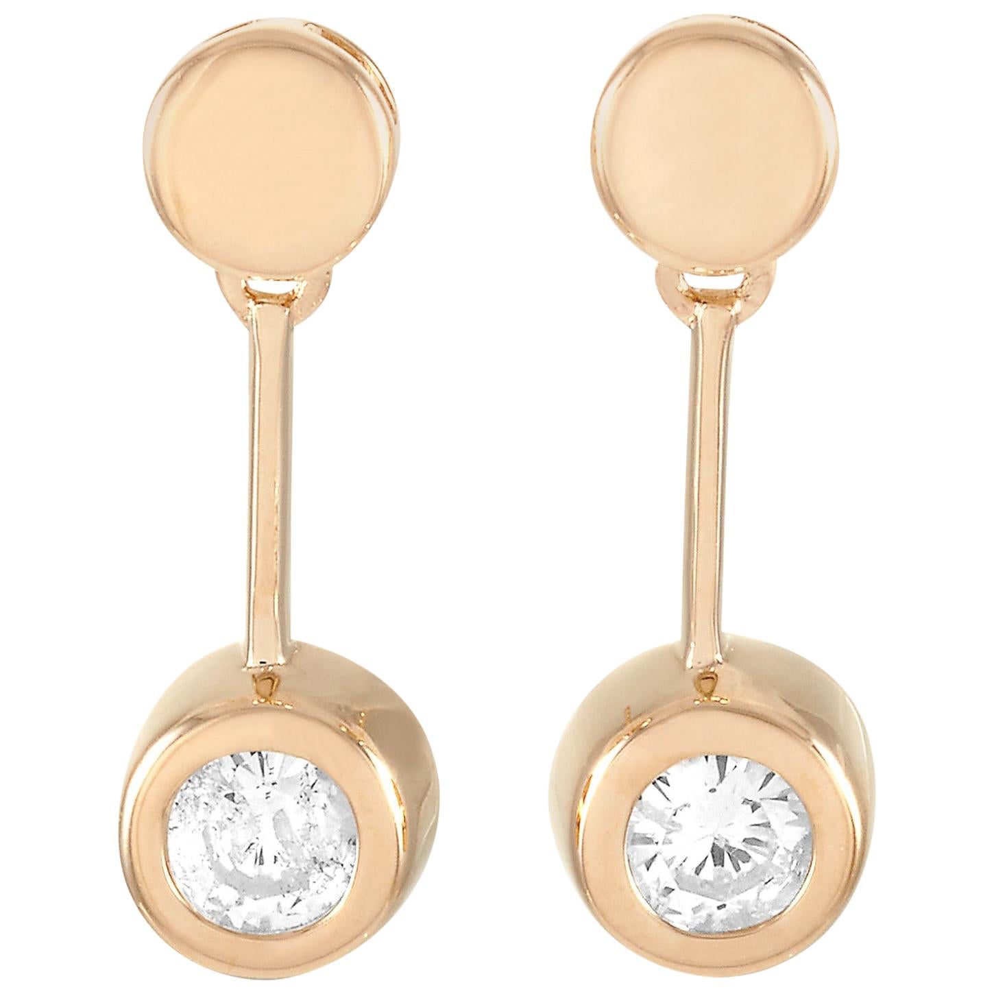 LB Exklusive Ohrringe aus 14 Karat Gelbgold mit 0,25 Karat Diamanten im Angebot