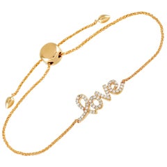 LB Exclusive 14 Karat Yellow Gold 0.25 Carat Diamond Love Bracelet