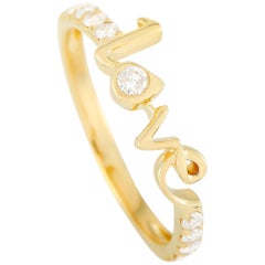 LB Exclusive 14 Karat Yellow Gold 0.25 Carat Diamond Love Ring