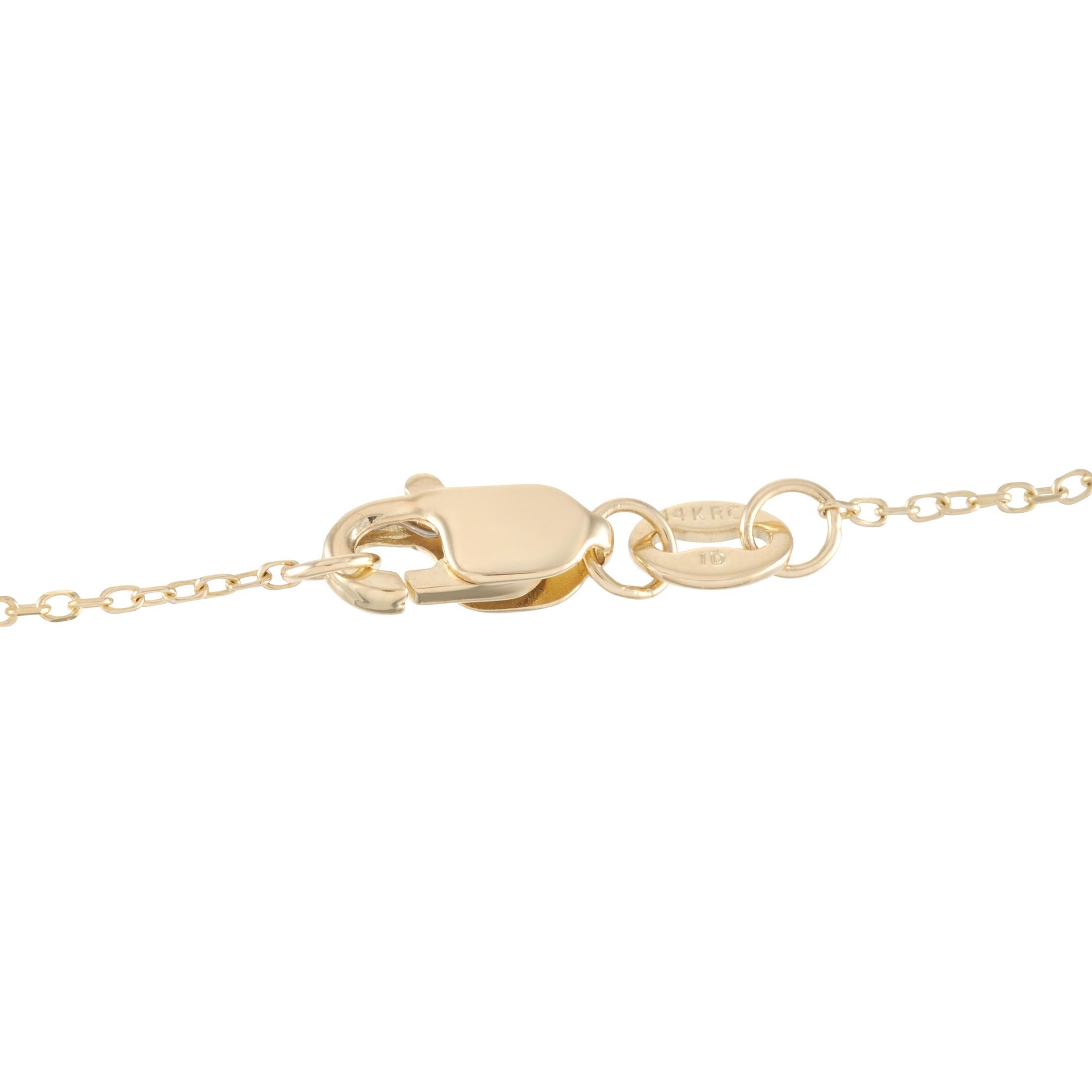 Round Cut LB Exclusive 14 Karat Yellow Gold 0.26 Carat Diamond Love Pendant Necklace
