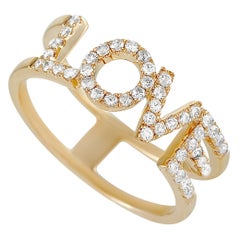 LB Exclusive Bague d'amour en or jaune 14 carats avec diamants de 0,35 carat